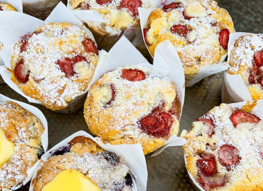 Strawberry white Chocolate Muffins